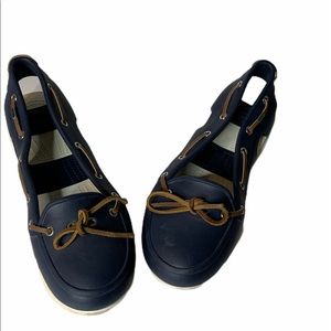 CROCS LOAFERS SIZE 10 W OPEN Side BOAT SHOES